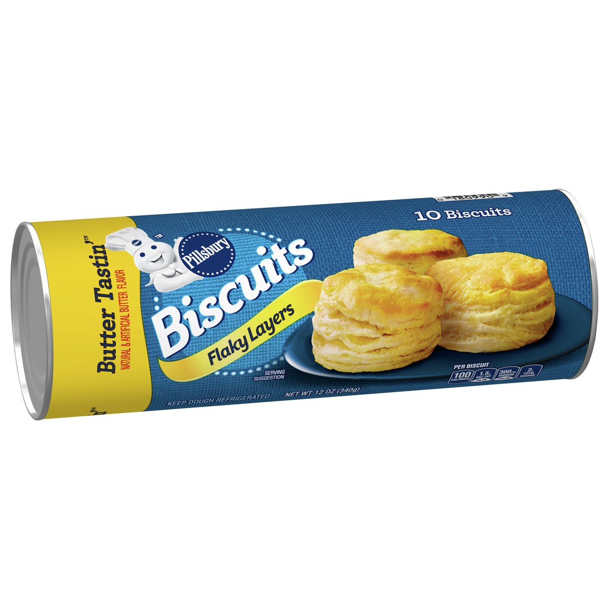 slide 8 of 14, Pillsbury Flaky Layers Butter Tastin' Biscuits, 12 ct, 10 ct
