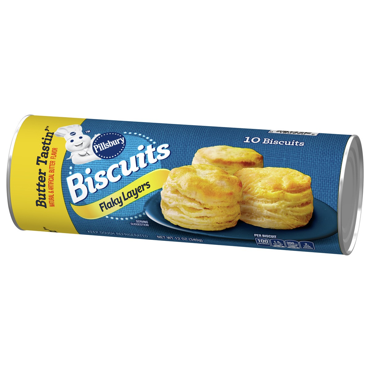 slide 9 of 14, Pillsbury Flaky Layers Butter Tastin' Biscuits, 12 ct, 10 ct