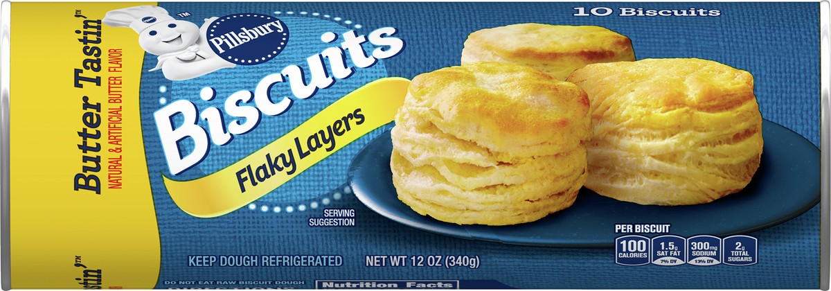 slide 3 of 14, Pillsbury Flaky Layers Butter Tastin' Biscuits, 12 ct, 10 ct