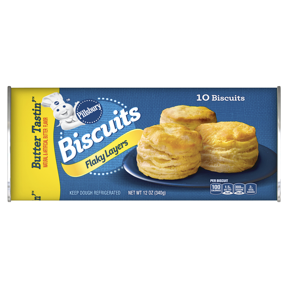 slide 1 of 1, Pillsbury Butter Tastin' Flaky Layers Biscuits, 12 oz