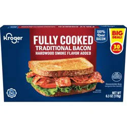 Kroger Fully Cooked Hardwood Smoke Traditional Bacon
