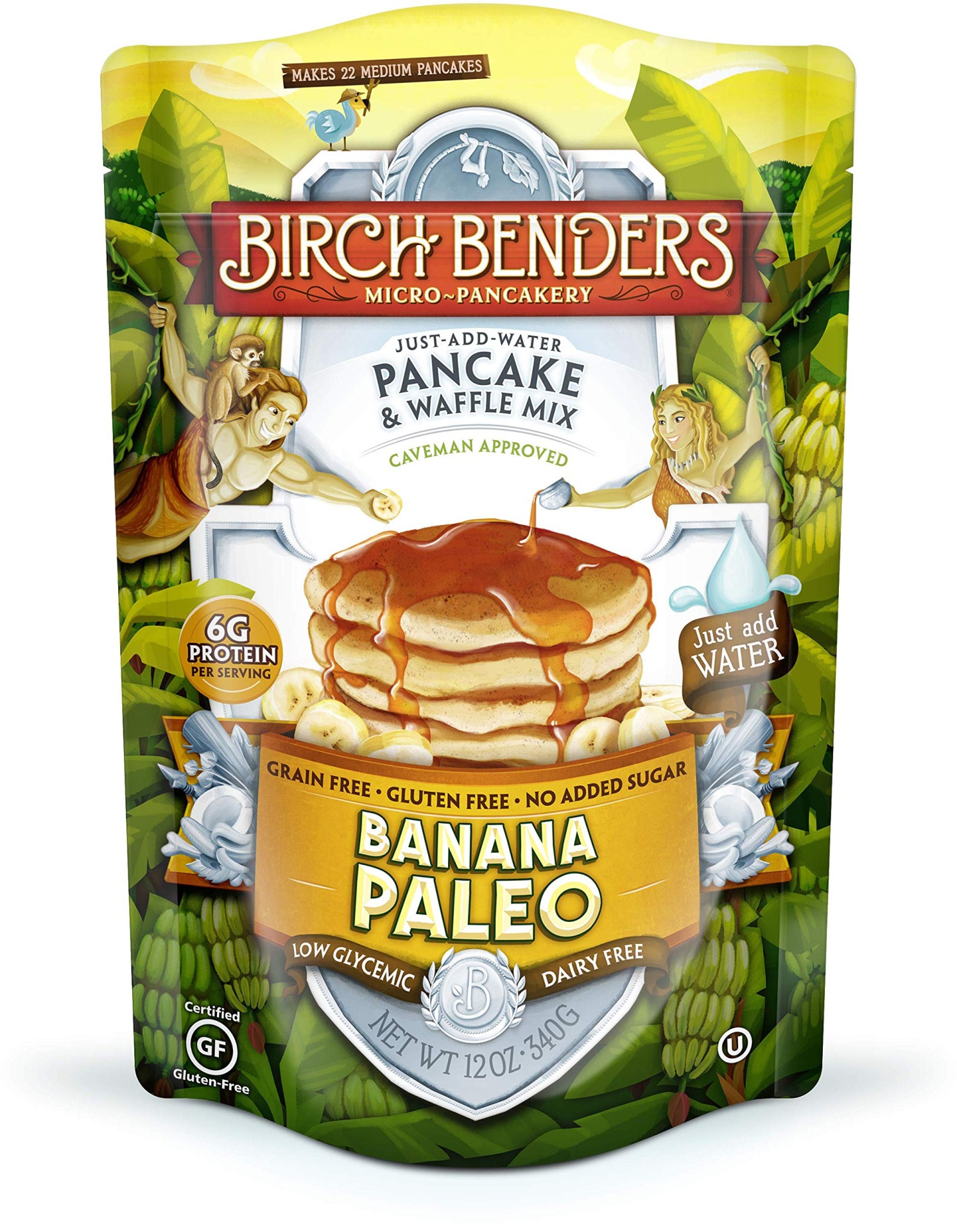 slide 1 of 1, Birch Benders Banana Paleo Pancake Mix, 12 oz