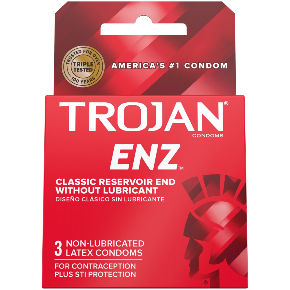 slide 4 of 4, Trojan Enz Non-Lubricated Latex Condoms 3 ea, 3 ct