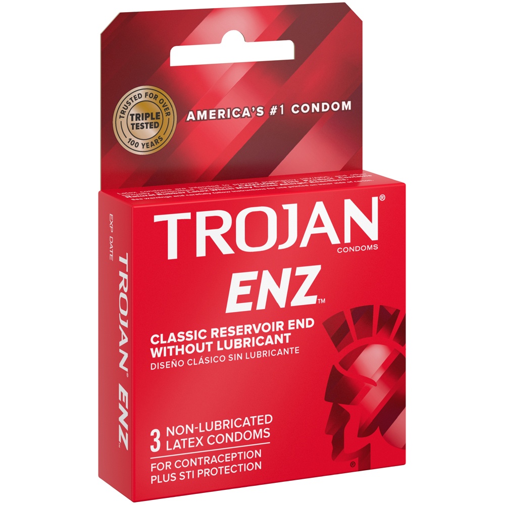 slide 3 of 4, Trojan Enz Non-Lubricated Latex Condoms 3 ea, 3 ct