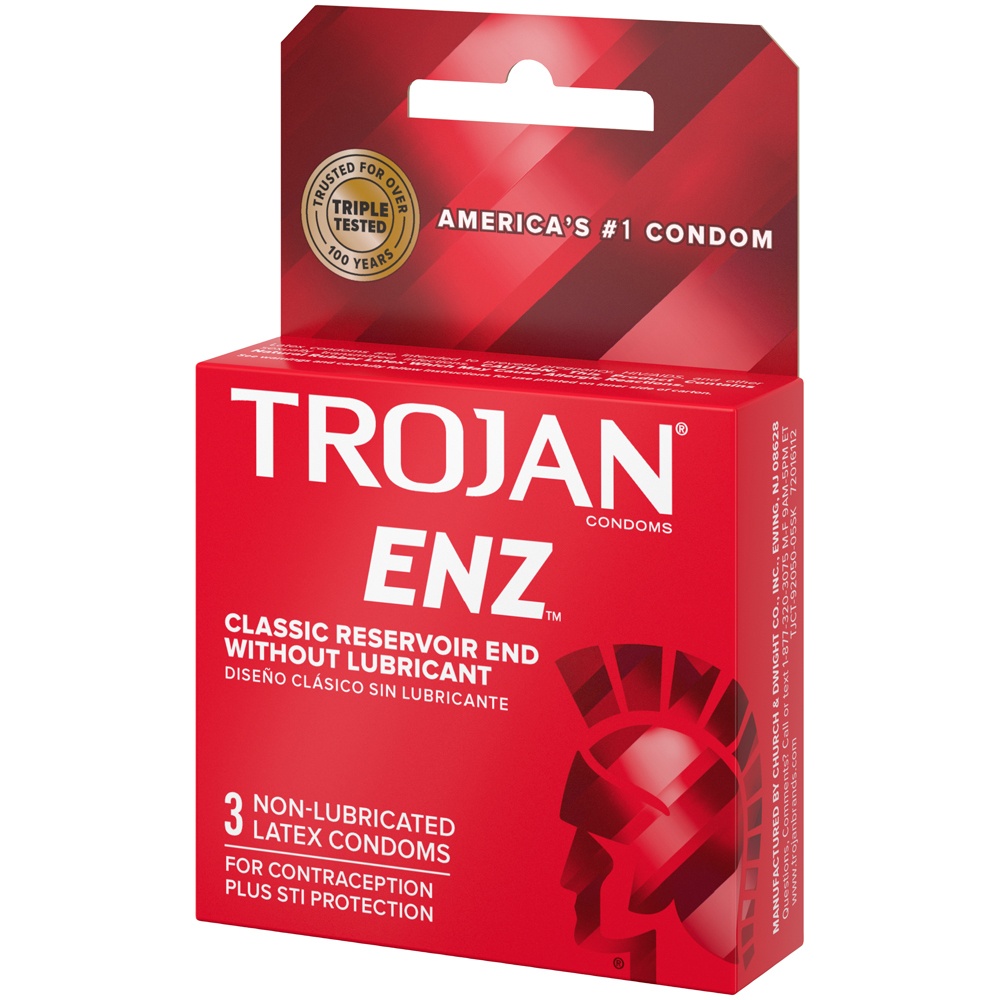 slide 2 of 4, Trojan Enz Non-Lubricated Latex Condoms 3 ea, 3 ct