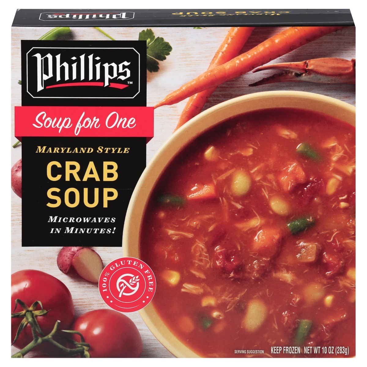 slide 1 of 11, Phillips Maryland Style Veggie Crab Soup, 10 oz