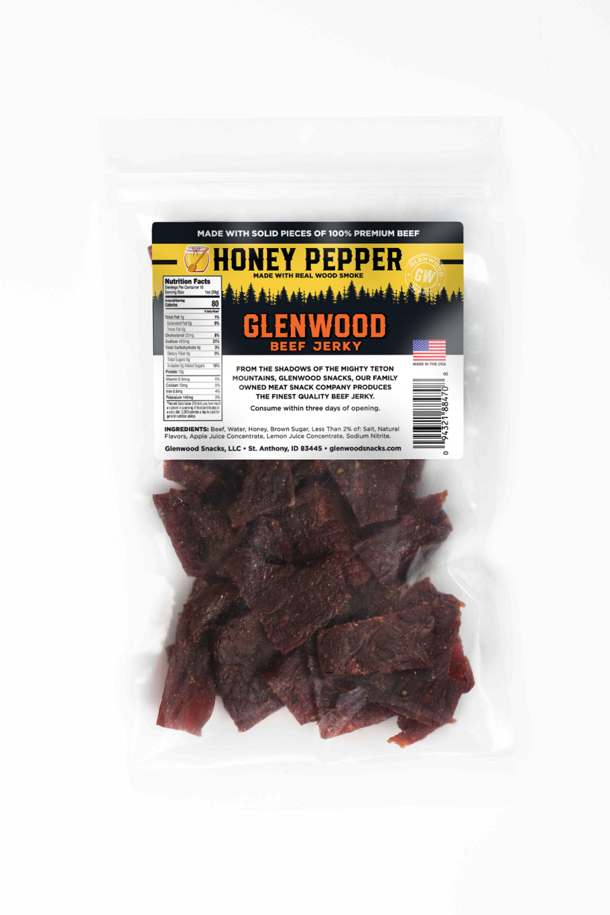 slide 3 of 5, Glenwood Honey Pepper Beef Jerky, 10 oz