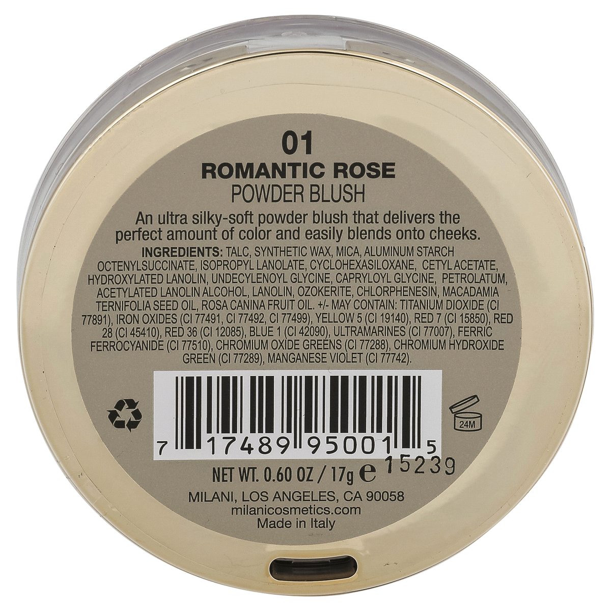 slide 83 of 100, Milani Romantic Rose 01 Powder Blush 0.6 oz, 0.6 oz