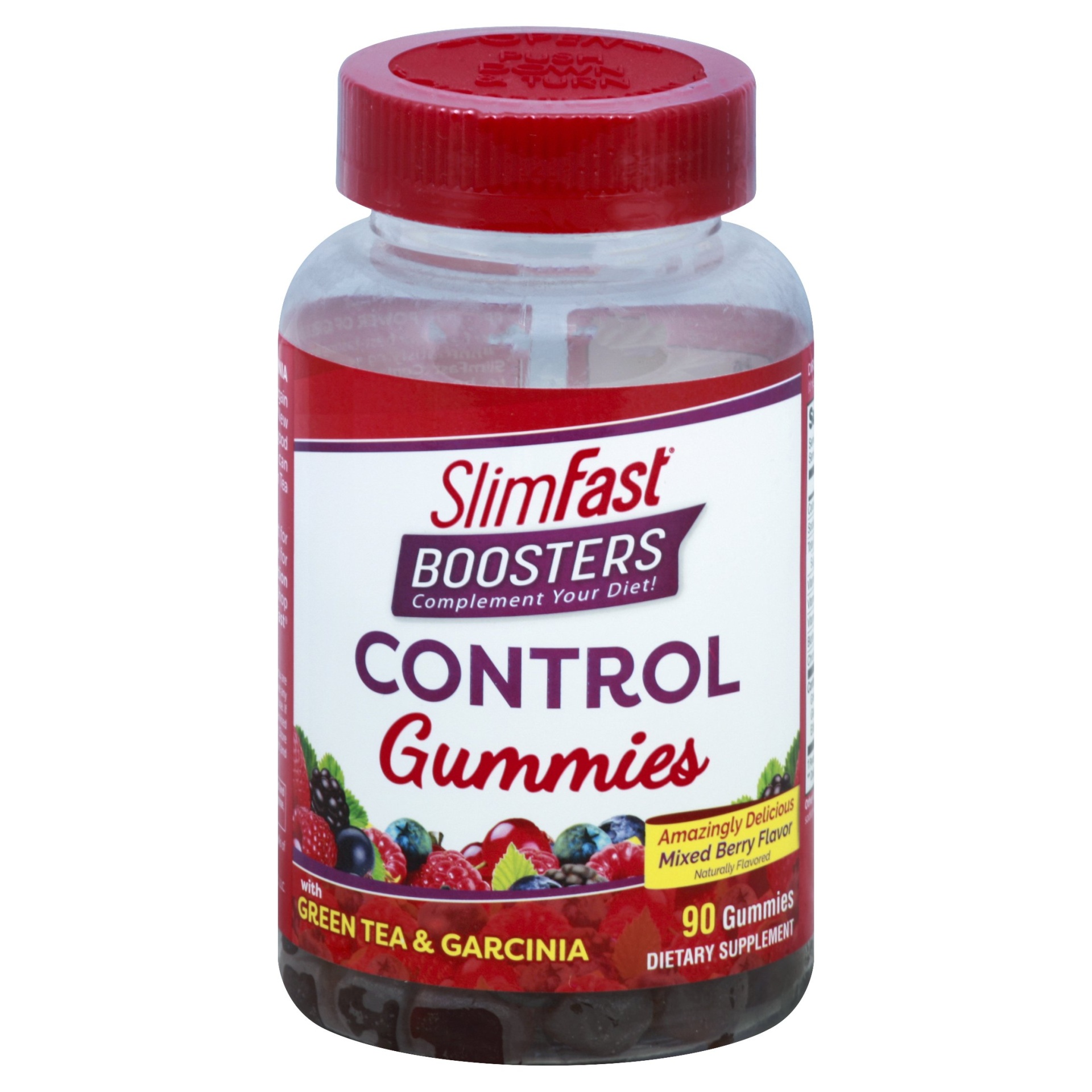 slide 1 of 1, SlimFast Gummies Dietary Supplements Mixed Berry, 90 ct