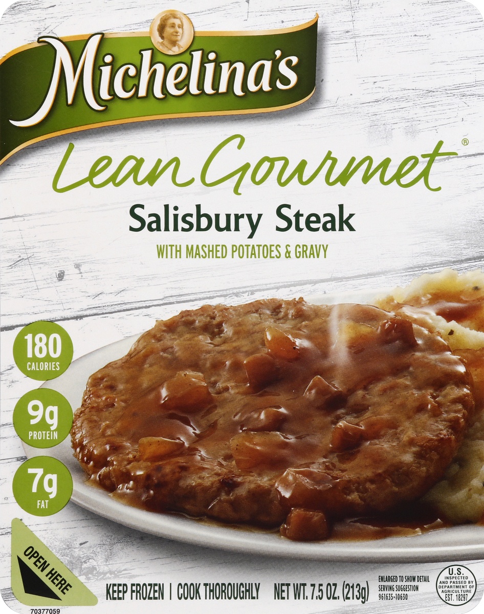 slide 5 of 6, Michelina's Lean Gourmet Salisbury Steak with Mashed Potatoes & Gravy, 7.5 oz