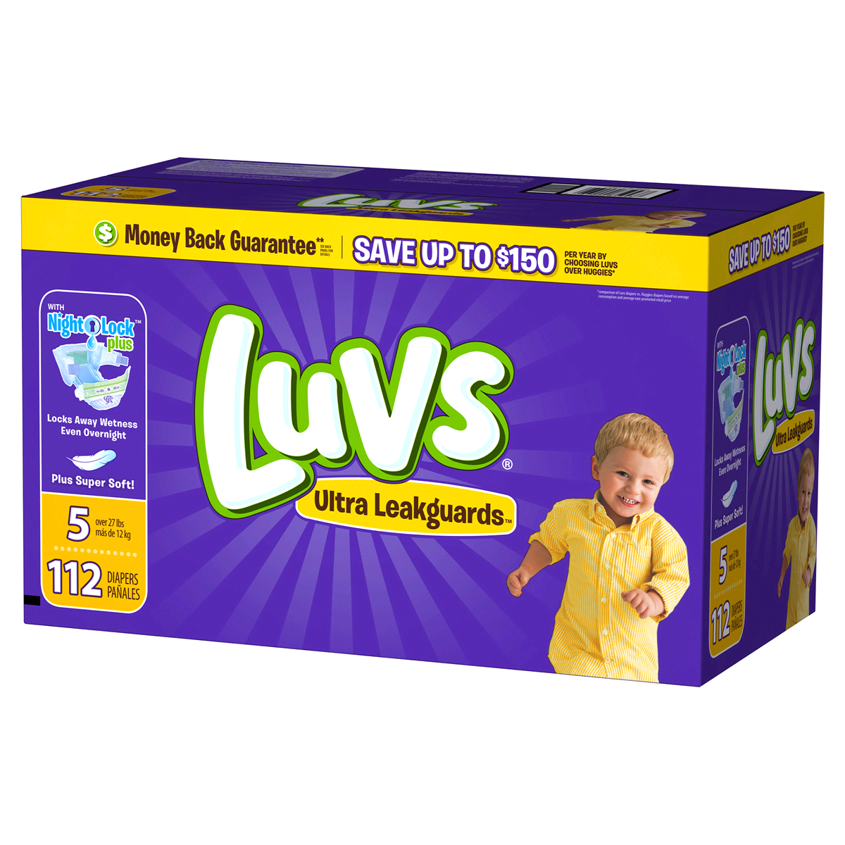 slide 3 of 3, Luvs Value Pack Diapers Size 5, 112 ct