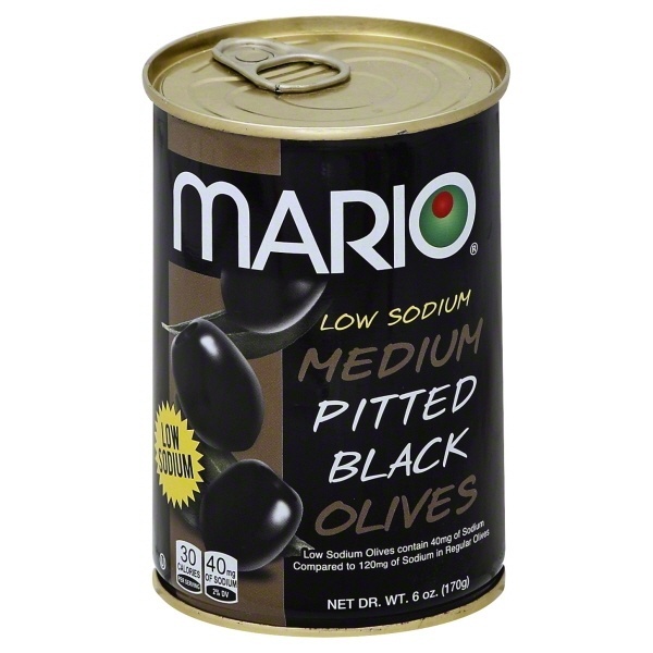 slide 1 of 1, Mario Ripe Black Pitted Olives Medium, 6 oz