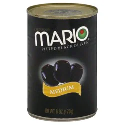 Mario Ripe Black Pitted Olives Medium
