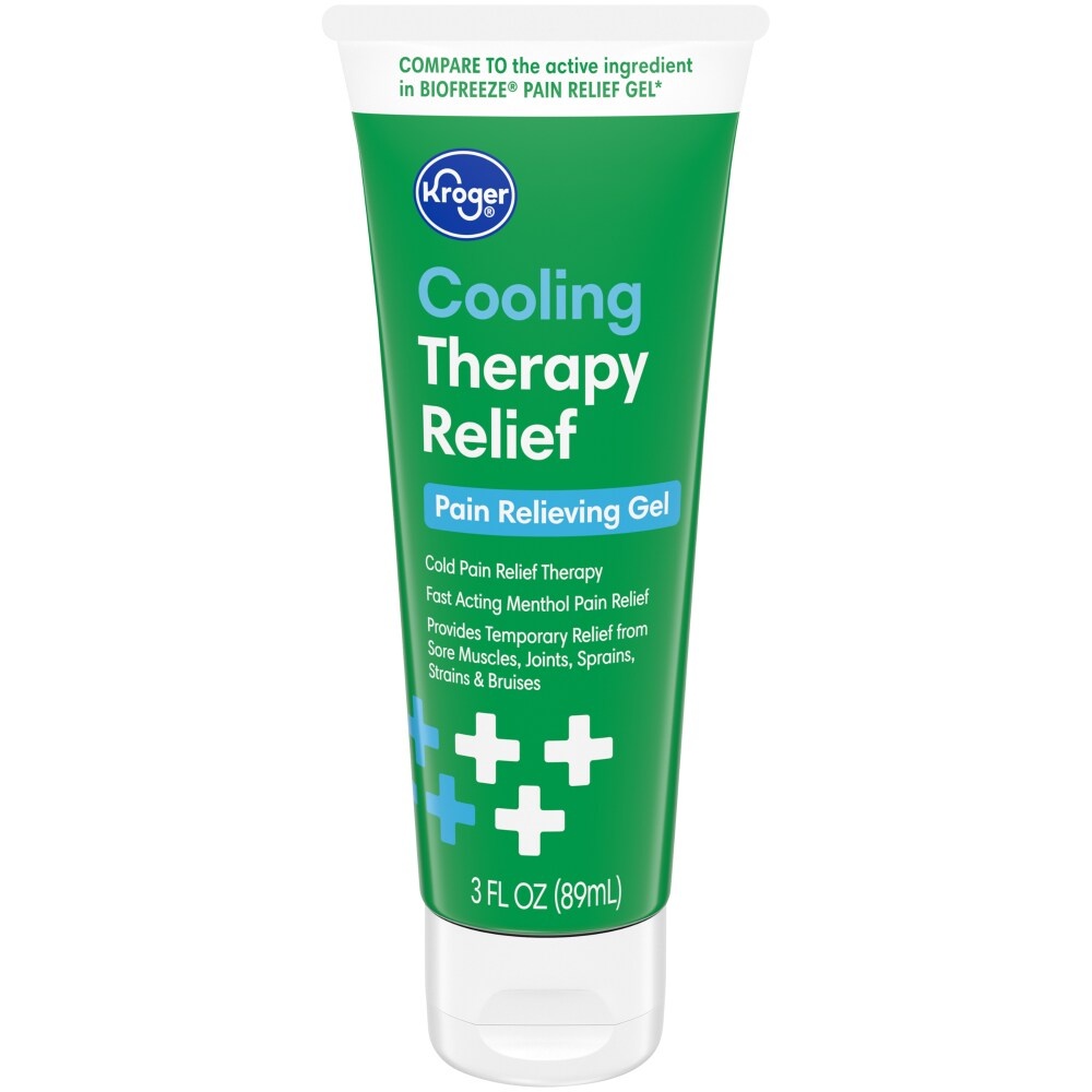 slide 1 of 1, Kroger Cooling Therapy Relief Pain Relieving Gel, 3 fl oz