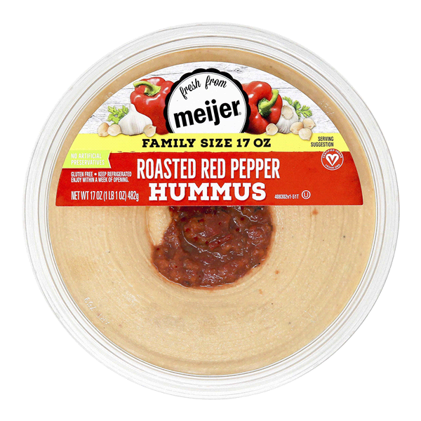 slide 1 of 1, Meijer Roasted Red Pepper Hummus, 17 oz