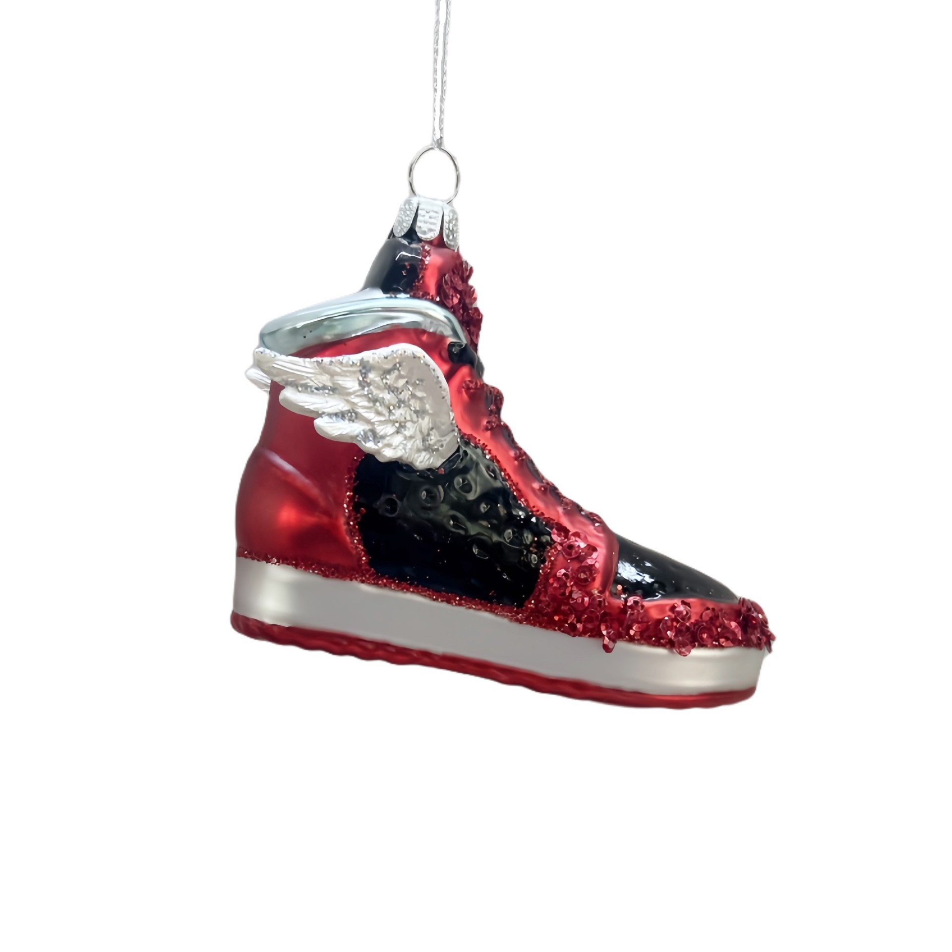 slide 3 of 3, 3.75" Flying Shoes Glass Ornament By Ashland, 3.75 in x 2.25 in x 3 in