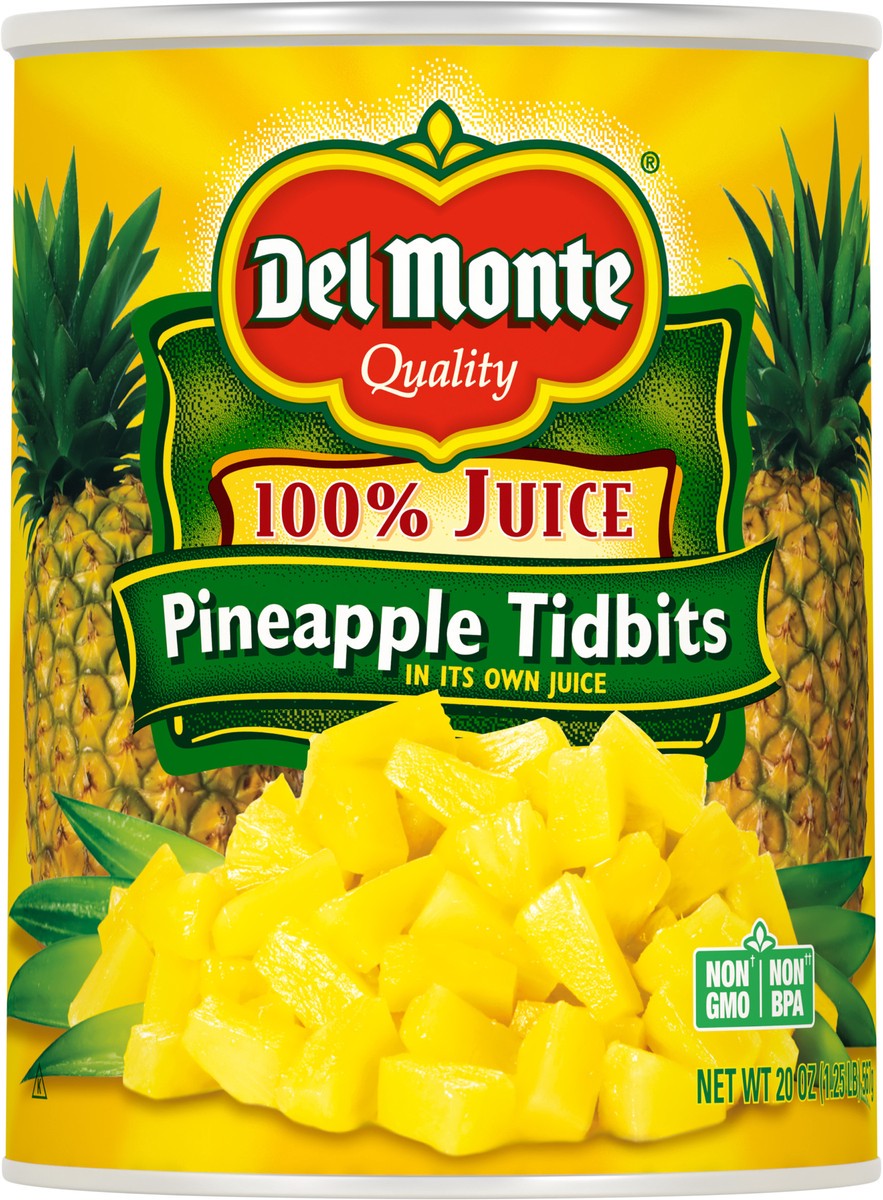 slide 1 of 1, Del Monte Pineapple Tidbits 20 oz Can, 20 oz