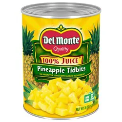 Del Monte Pineapple Tidbits in 100% Juice, 20 oz Can