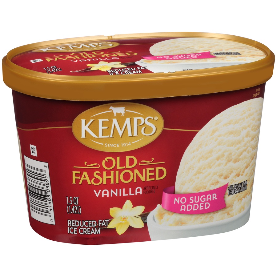 slide 2 of 8, Kemps No Sugar Added Old Fashioned Vanilla Reduced Fat Ice Cream, 1.5 qt