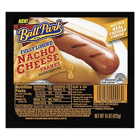 slide 1 of 1, Ball Park Fully Loaded Nacho Cheese Frank, 15 oz