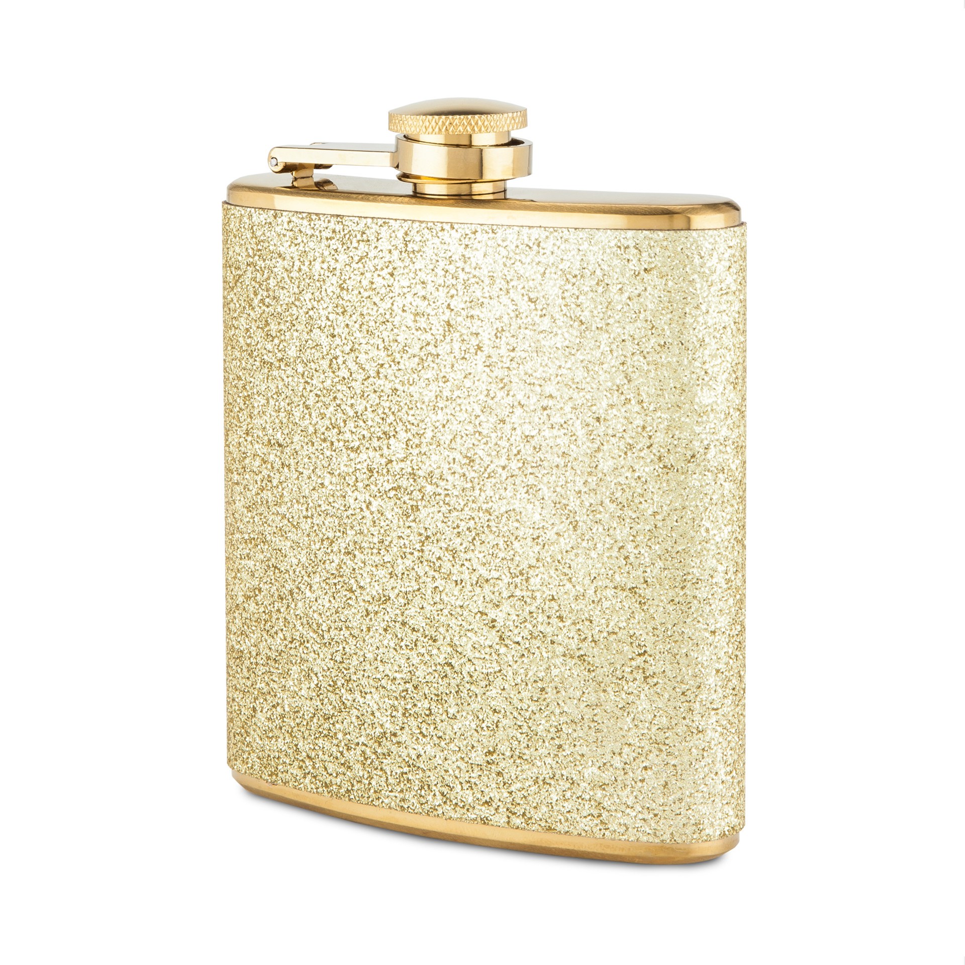 slide 1 of 5, Blush Sparkletini Stainless Steel, Glitter Flask, Gifts for Women, Hidden Alcohol Barware, 6 oz, Gold, 1 ct