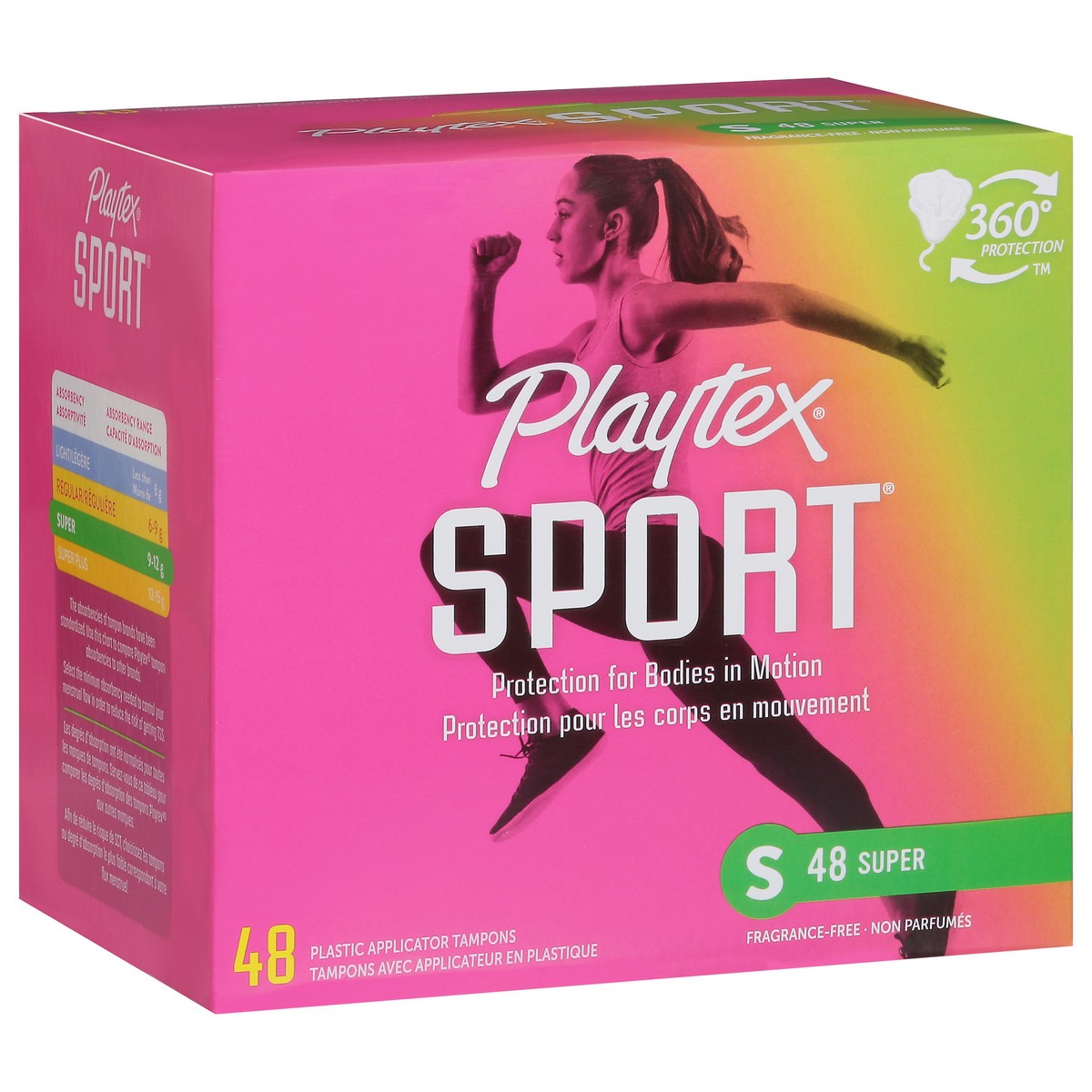 slide 9 of 9, Playtex Sport Super Plastic Applicator Tampons 48 ea, 48 ct