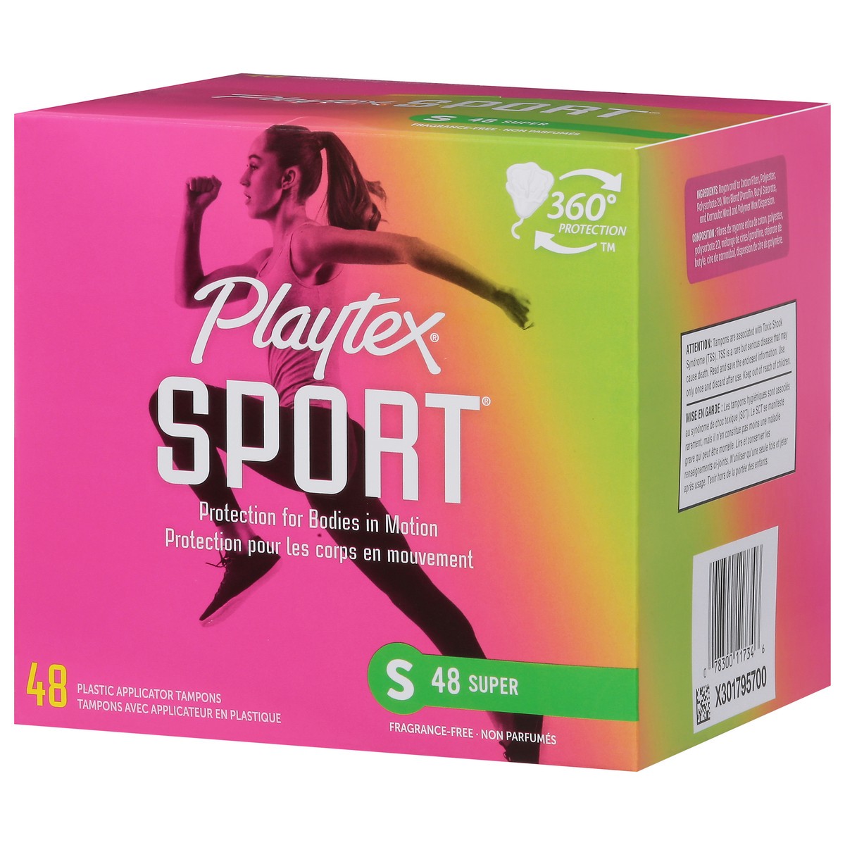 slide 4 of 9, Playtex Sport Super Plastic Applicator Tampons 48 ea, 48 ct