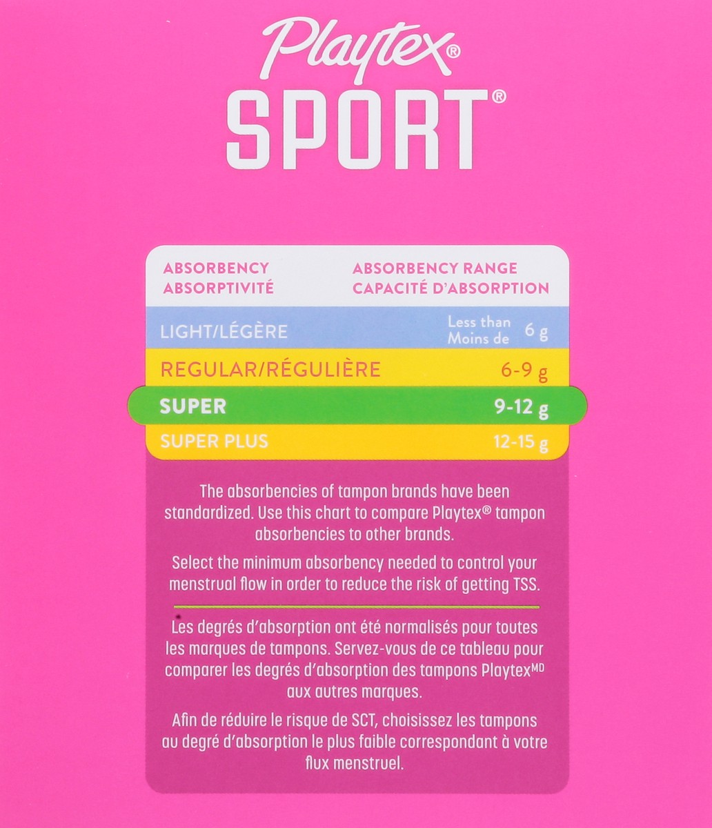 slide 3 of 9, Playtex Sport Super Plastic Applicator Tampons 48 ea, 48 ct