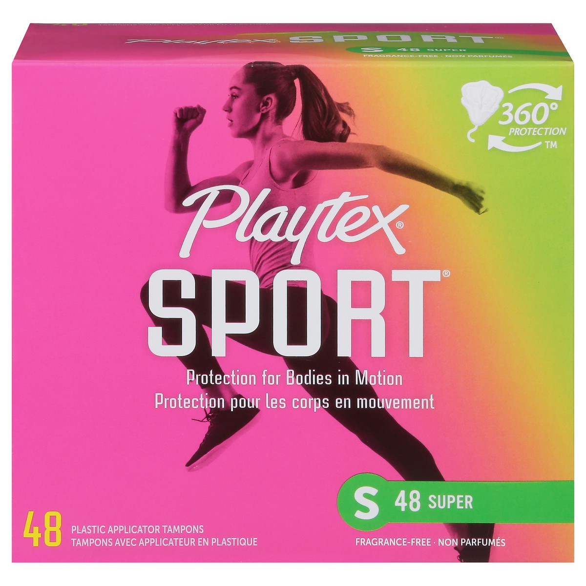 slide 1 of 9, Playtex Sport Super Plastic Applicator Tampons 48 ea, 48 ct