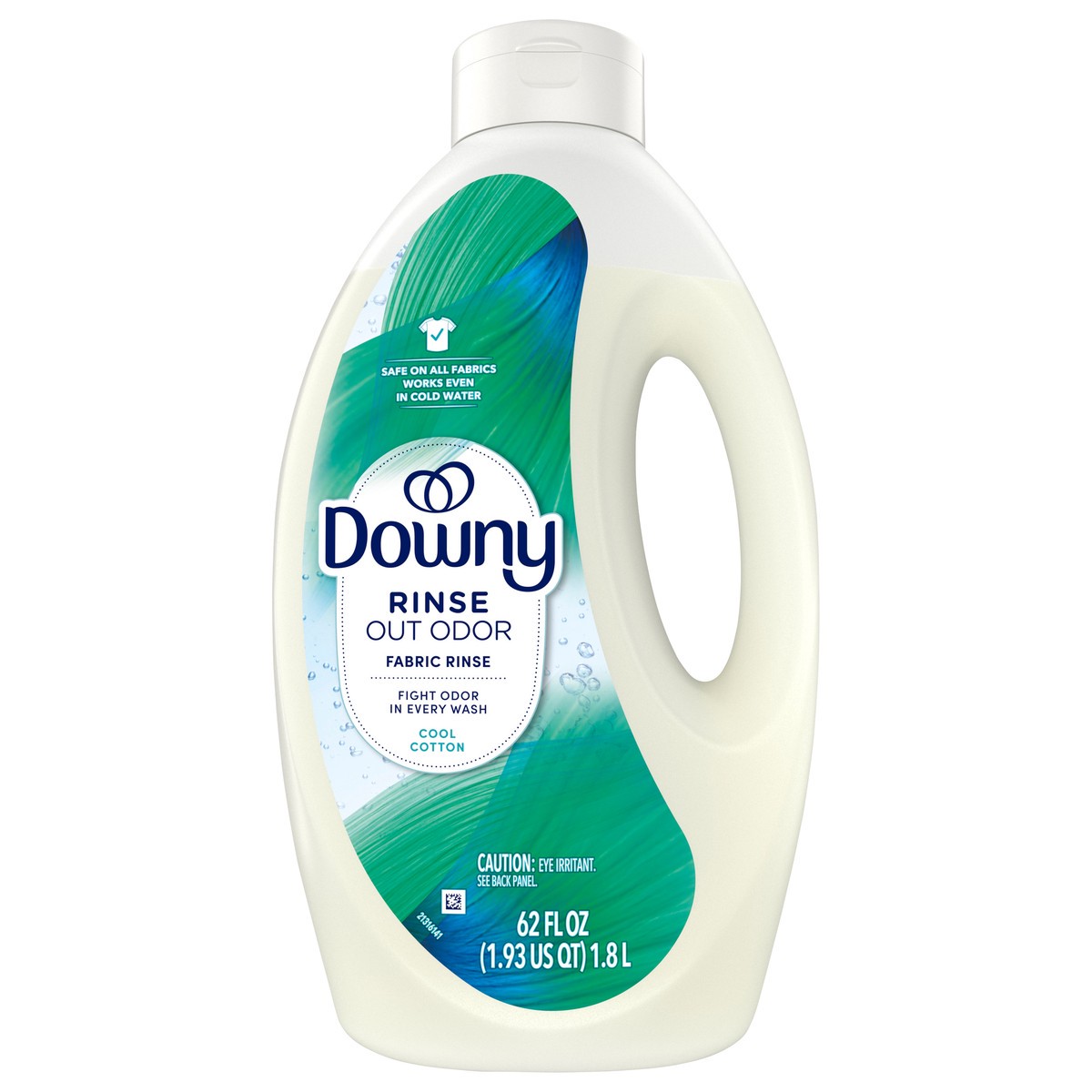 slide 1 of 7, Downy Rinse Laundry Odor Remover, Cool Cotton Scent, 62 fl oz, Fabric Softener and Laundry Odor Removal Rinse, Fights Odors at the source, HE Compatible, 62 fl oz