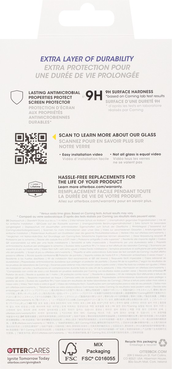 slide 7 of 9, OtterBox Alpha Glass Screen Protector 1 ea, 1 ct