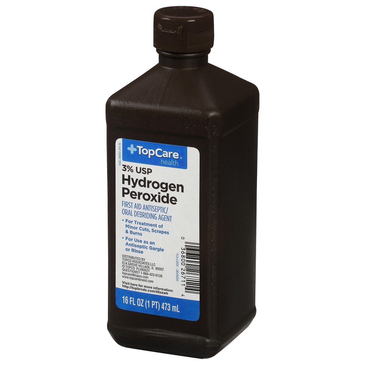 slide 7 of 9, TopCare Health 3% USP Hydrogen Peroxide 16 fl oz, 16 fl oz