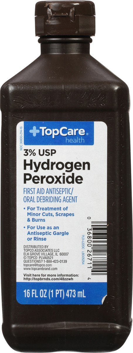 slide 2 of 9, TopCare Health 3% USP Hydrogen Peroxide 16 fl oz, 16 fl oz