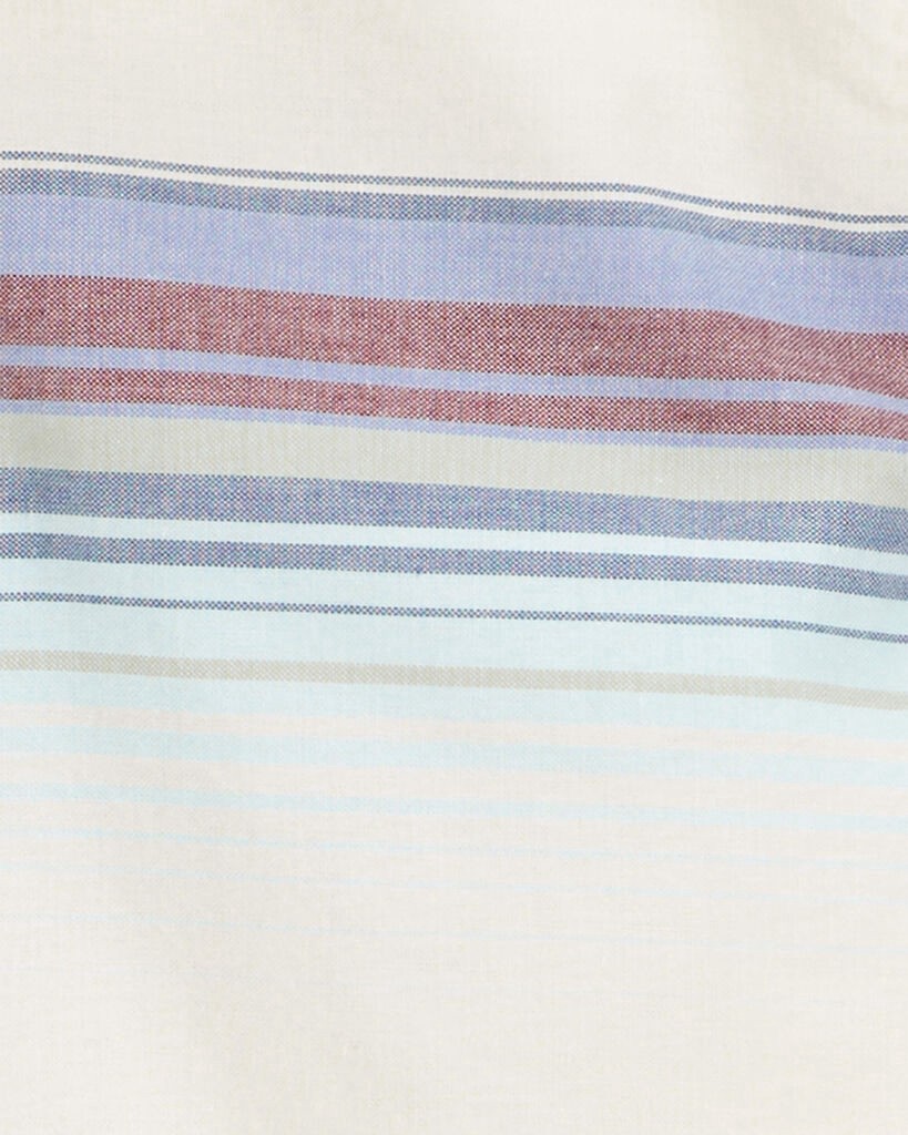 slide 2 of 2, Oshkosh Kid Striped Cotton Long-Sleeve Button-Down Shirt - White Multi 7, 1 ct