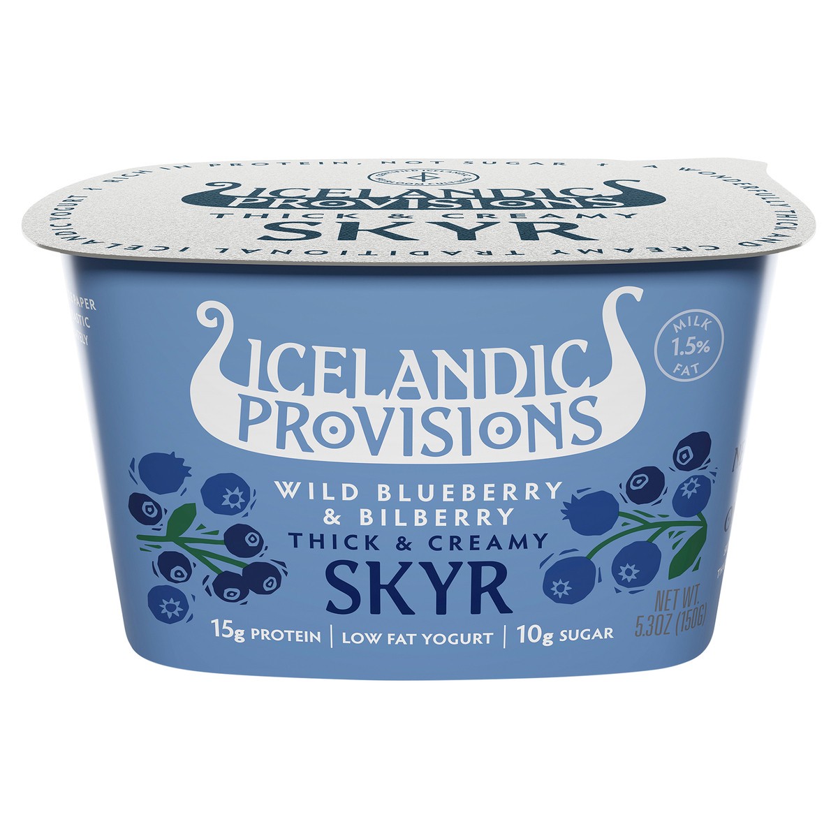 slide 1 of 4, Icelandic Provisions Wild Blueberry & Bilberry Thick & Creamy Low Fat Skyr, 5.3 oz