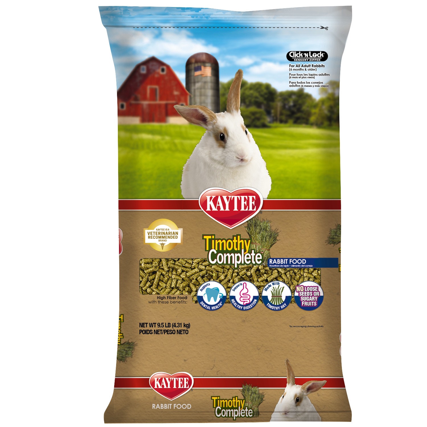 slide 1 of 10, Kaytee Timothy Complete Rabbit Food, 9.5 lb