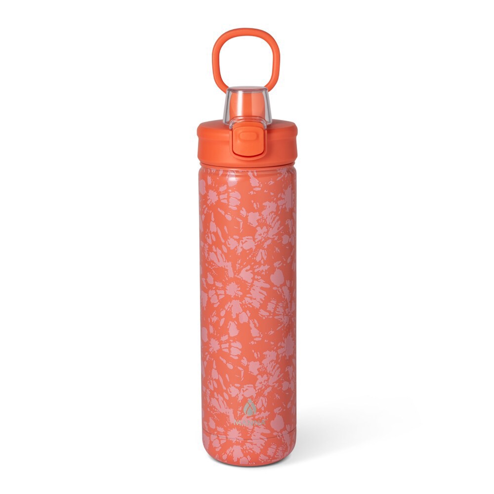 slide 3 of 3, Manna™ Push™ Stainless Steel Bottle - Coral, 26 oz