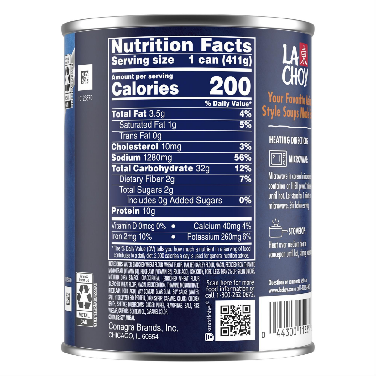 slide 4 of 4, La Choy Wonton Soup, Contains 2 g Sat. Fat, 14.5 oz., 14.5 oz