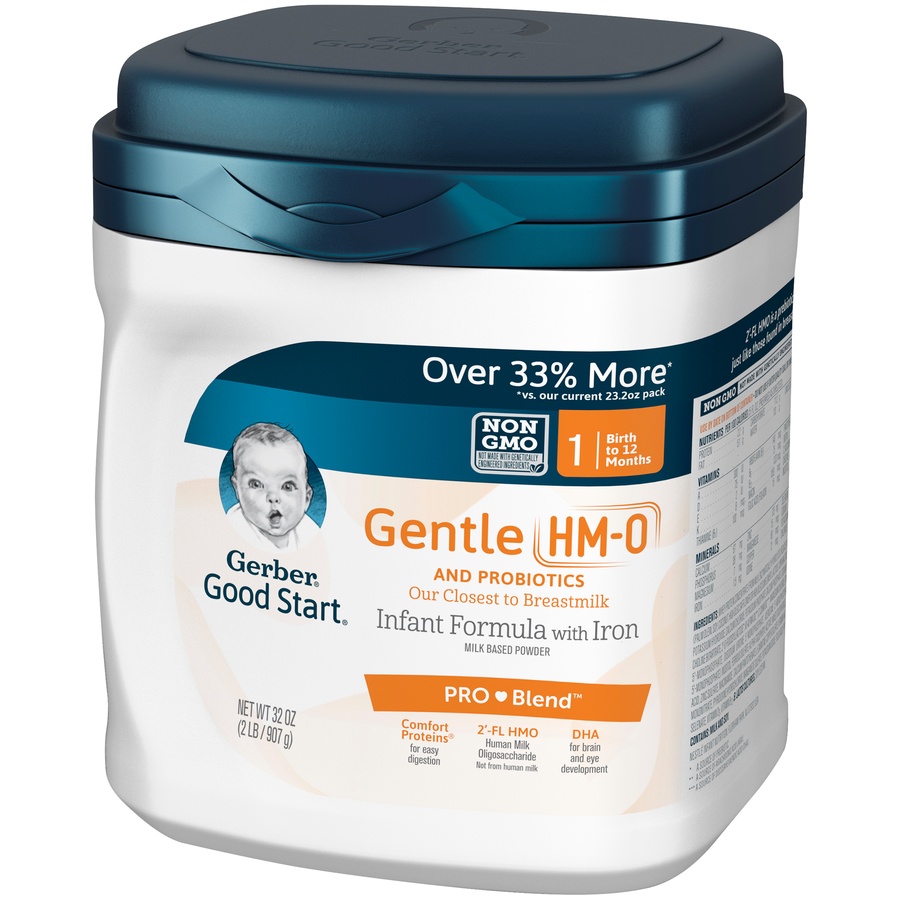 slide 3 of 7, Gerber Good Start Stage 1 Gentle Non-GMO Powder Infant Formula, 32 oz