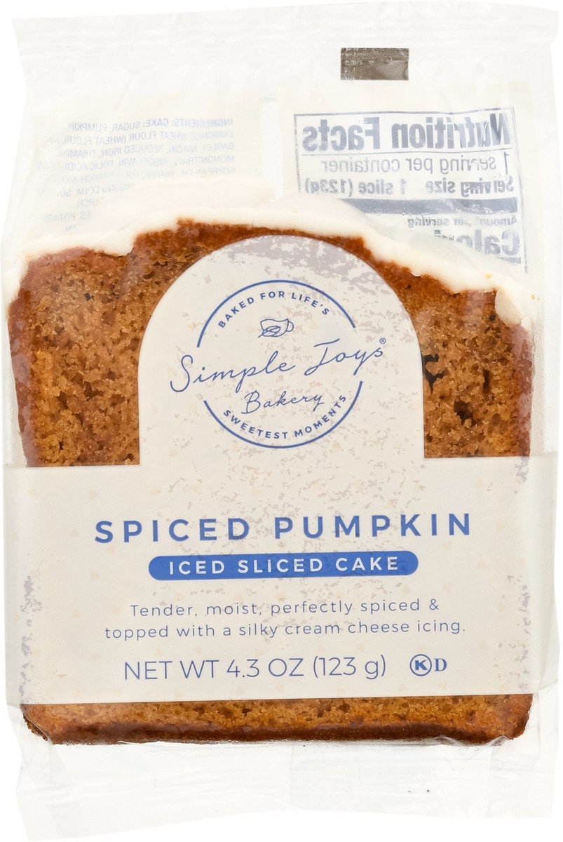 slide 8 of 9, Simple Joys Bakery Spiced Pumpkin Iced Sliced Cake 4.3 oz, 4.3 oz