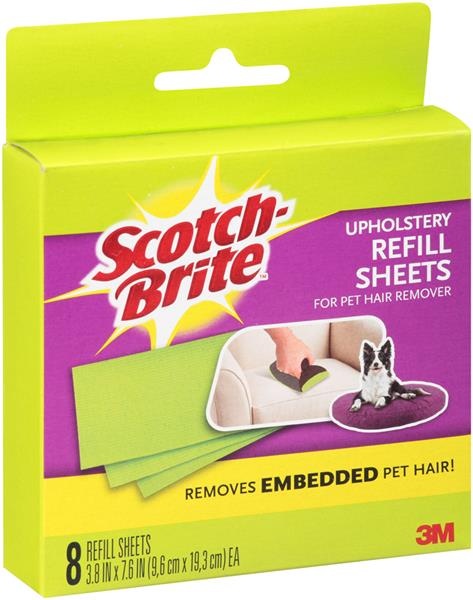 slide 1 of 1, Scotch-Brite Upholstery Pet Hair Remover Refill Sheets, 8 ct