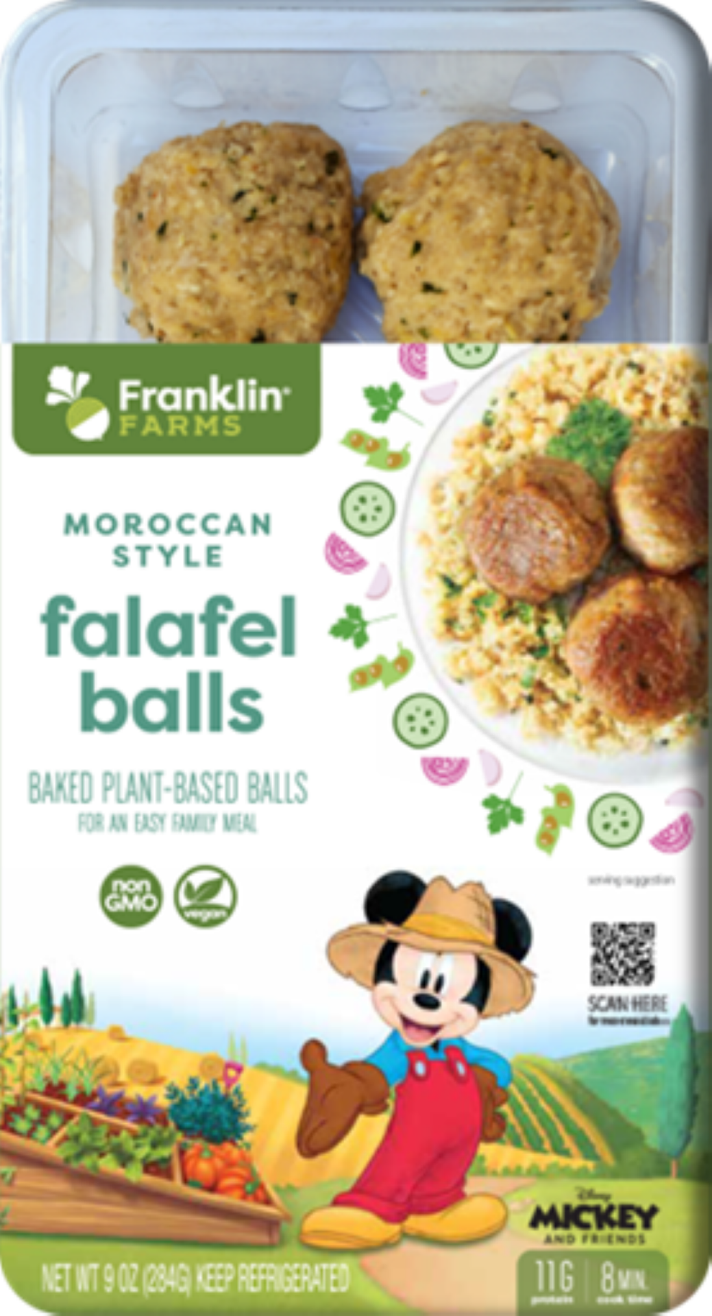 slide 1 of 2, Franklin Farms Baked Falafel Balls, 9 Oz, 9 oz