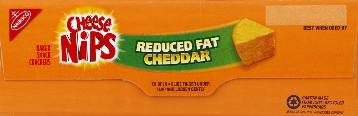 slide 2 of 5, Cheese Nips Cheddar Reduced Fat Baked Snack Crackers, 11.75 oz