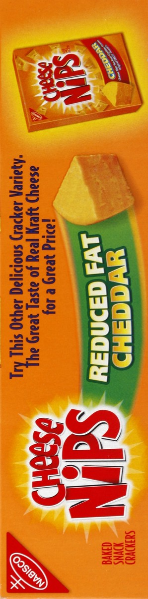 slide 3 of 5, Cheese Nips Cheddar Reduced Fat Baked Snack Crackers, 11.75 oz