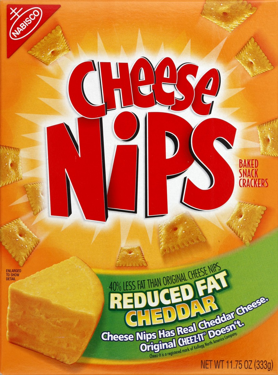 slide 4 of 5, Cheese Nips Cheddar Reduced Fat Baked Snack Crackers, 11.75 oz