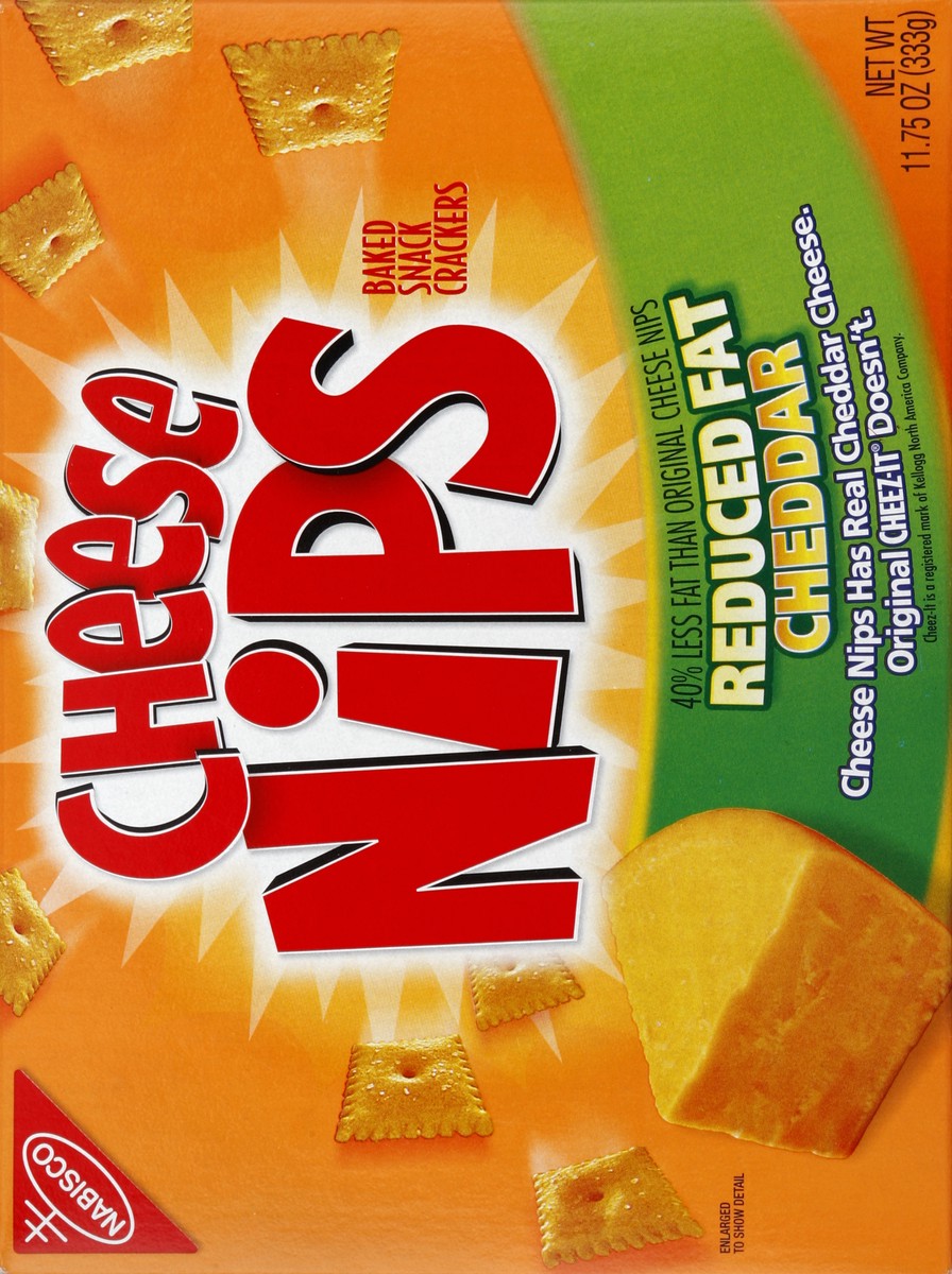 slide 5 of 5, Cheese Nips Cheddar Reduced Fat Baked Snack Crackers, 11.75 oz