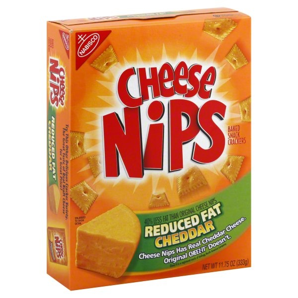 slide 1 of 5, Cheese Nips Cheddar Reduced Fat Baked Snack Crackers, 11.75 oz