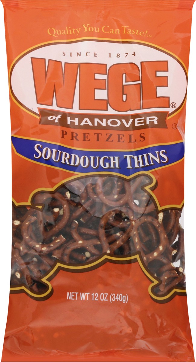 slide 1 of 13, Wege of Hanover Sourdough Thins Pretzels 12 oz, 12 oz