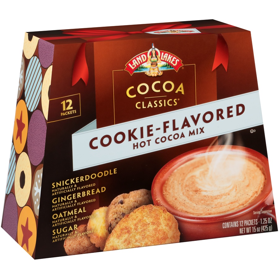 slide 2 of 8, Land O'Lakes Cocoa Classics Cookie Flavored Hot Cocoa Mix Variety Pack, 12 ct; 1.25 oz