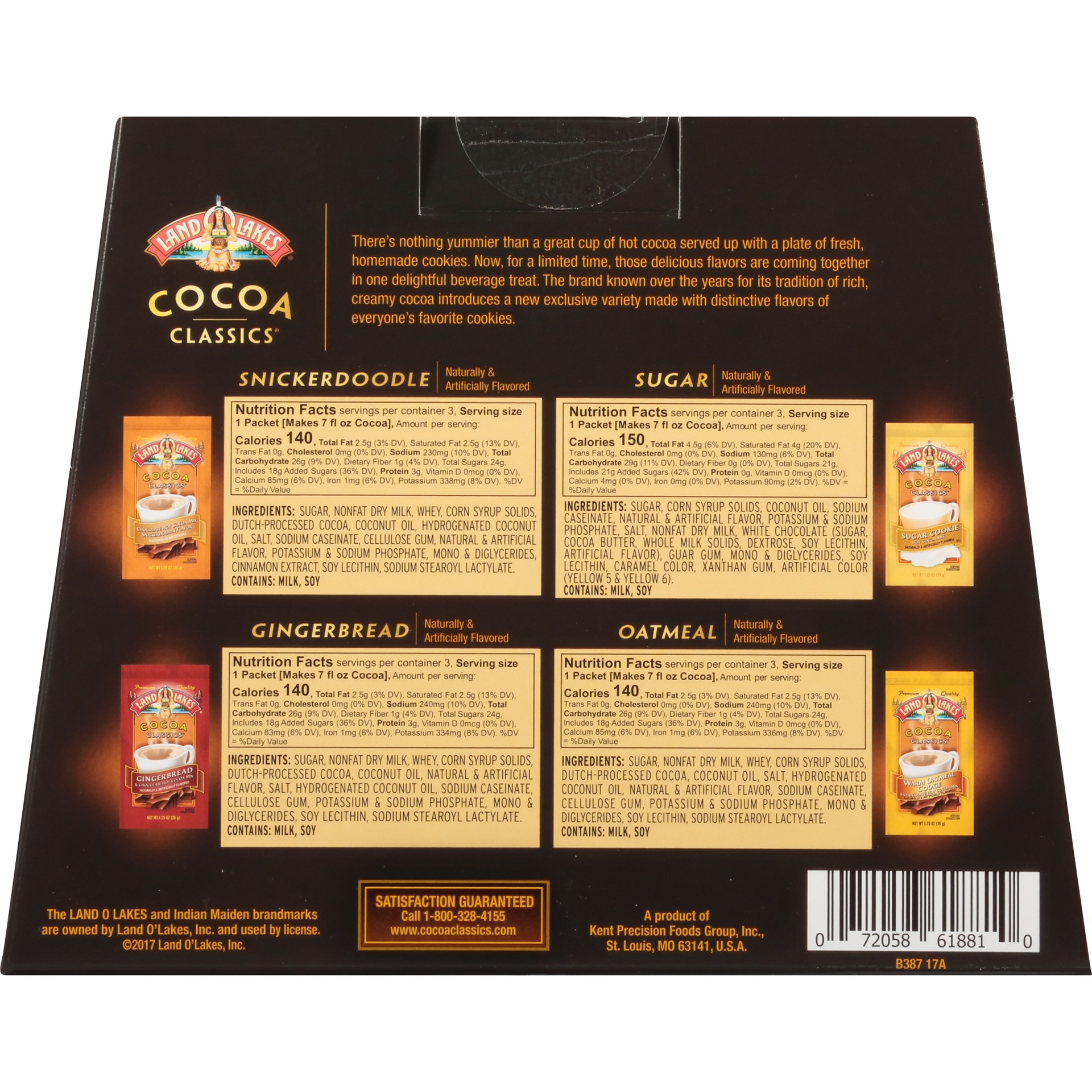 slide 6 of 8, Land O'Lakes Cocoa Classics Cookie Flavored Hot Cocoa Mix Variety Pack, 12 ct; 1.25 oz